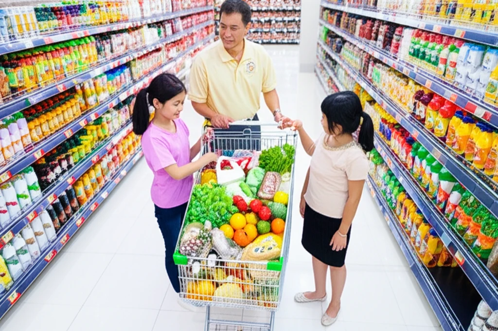 생활비 절약과 마트 포인트 활용의 중요성을 보여주는 이미지