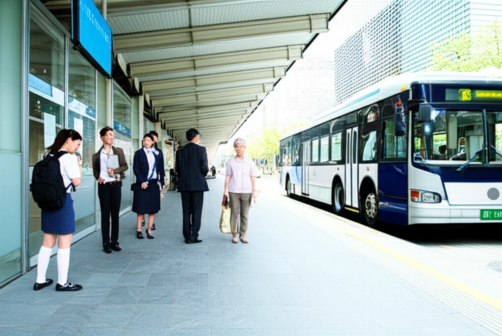 대중교통 이용으로 풍요로운 삶을 누리는 모습