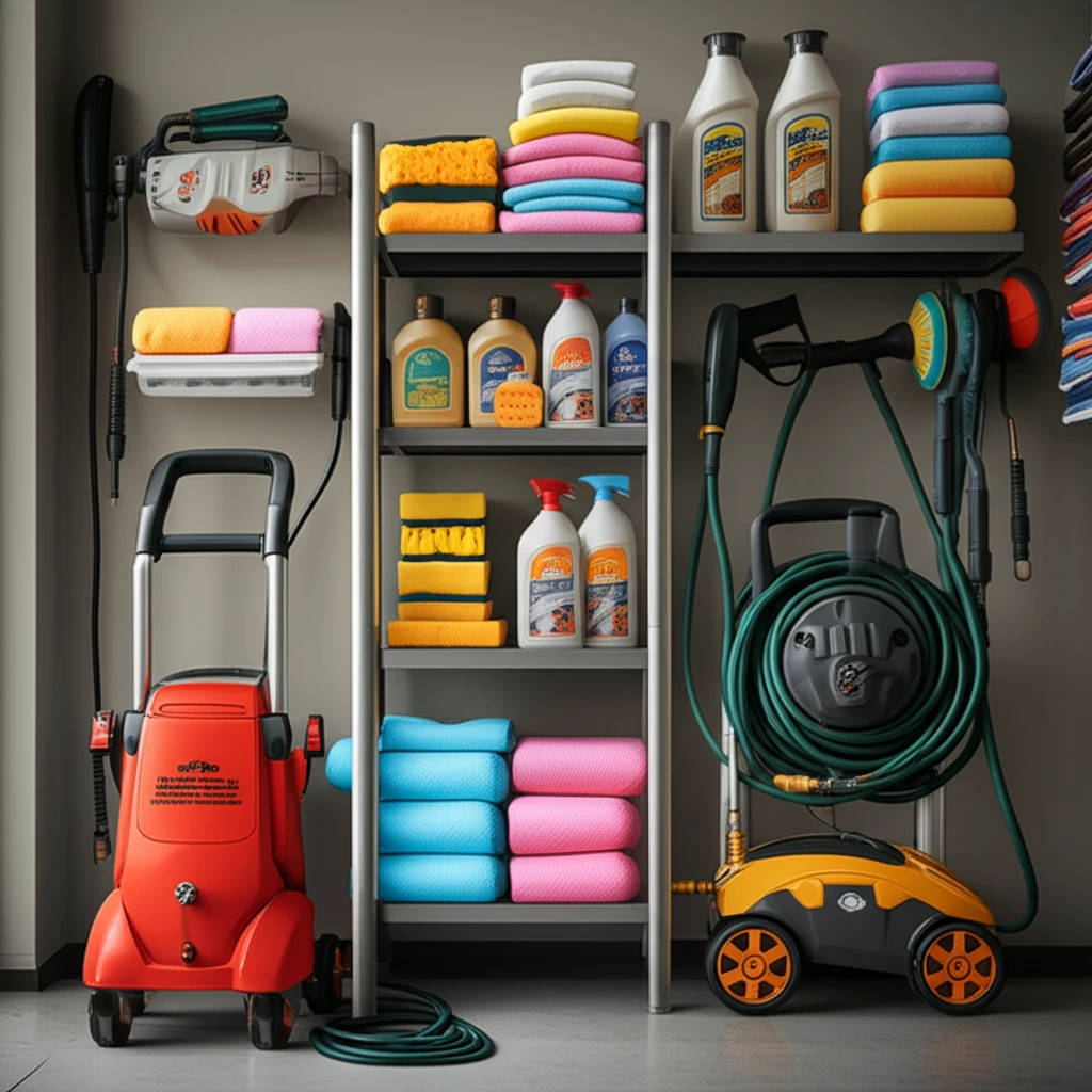 셀프 세차 도구 이미지